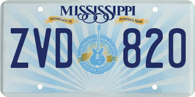 MS license plate ZVD820