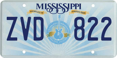 MS license plate ZVD822