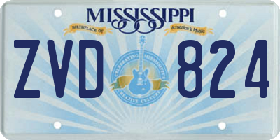 MS license plate ZVD824