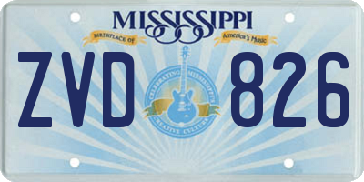 MS license plate ZVD826