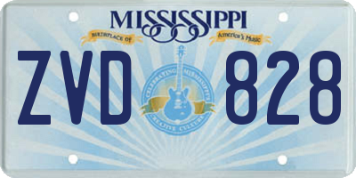 MS license plate ZVD828
