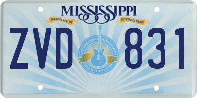 MS license plate ZVD831