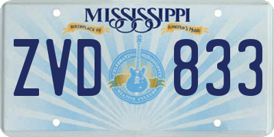 MS license plate ZVD833