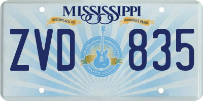 MS license plate ZVD835