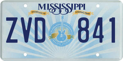 MS license plate ZVD841