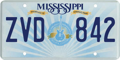 MS license plate ZVD842