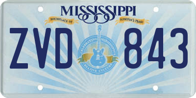 MS license plate ZVD843