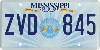 MS license plate ZVD845