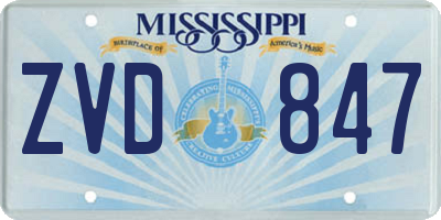 MS license plate ZVD847