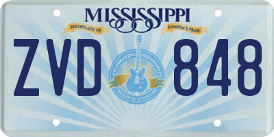 MS license plate ZVD848
