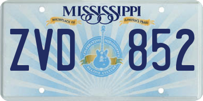 MS license plate ZVD852