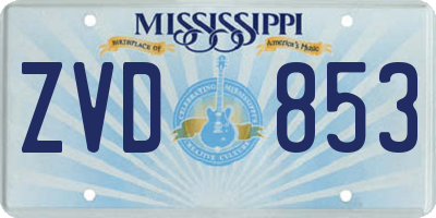 MS license plate ZVD853