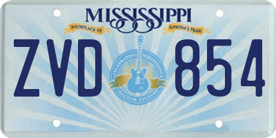 MS license plate ZVD854