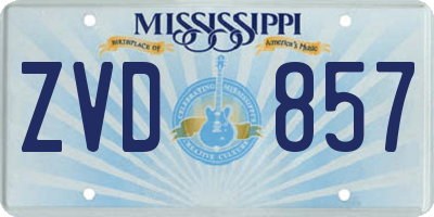 MS license plate ZVD857