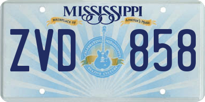 MS license plate ZVD858