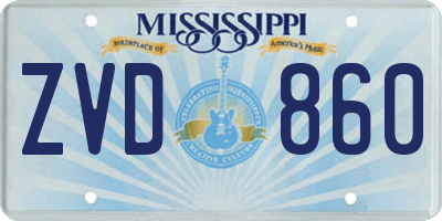 MS license plate ZVD860