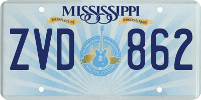 MS license plate ZVD862