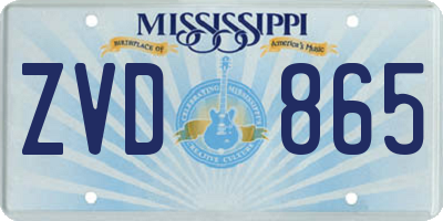 MS license plate ZVD865