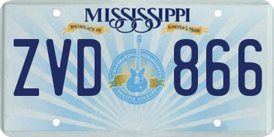 MS license plate ZVD866