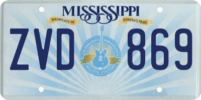 MS license plate ZVD869