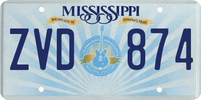 MS license plate ZVD874