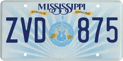 MS license plate ZVD875