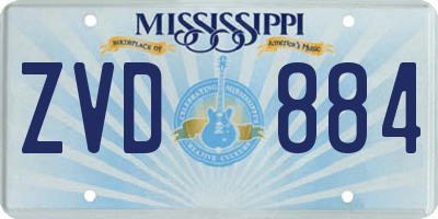 MS license plate ZVD884