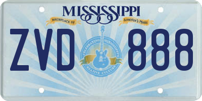 MS license plate ZVD888