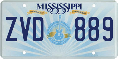 MS license plate ZVD889