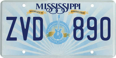 MS license plate ZVD890