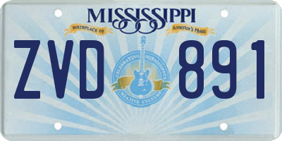 MS license plate ZVD891
