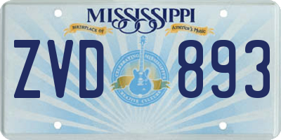 MS license plate ZVD893