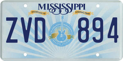 MS license plate ZVD894