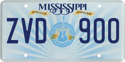 MS license plate ZVD900