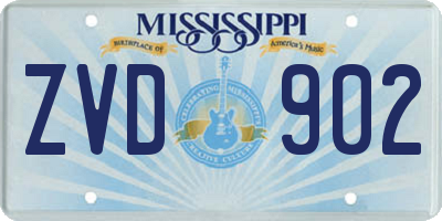 MS license plate ZVD902