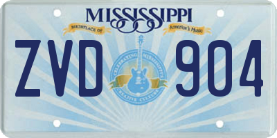 MS license plate ZVD904