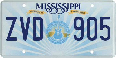 MS license plate ZVD905