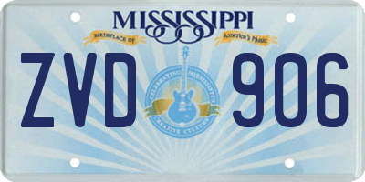 MS license plate ZVD906
