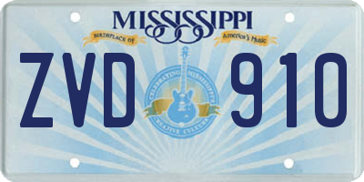 MS license plate ZVD910