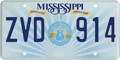 MS license plate ZVD914