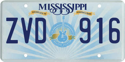 MS license plate ZVD916