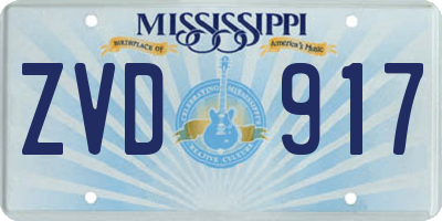 MS license plate ZVD917