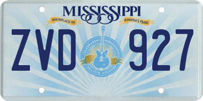 MS license plate ZVD927