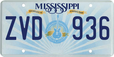 MS license plate ZVD936
