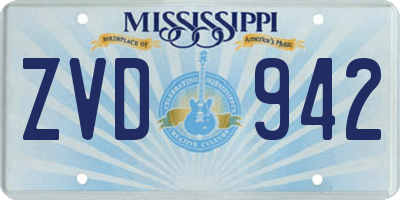 MS license plate ZVD942