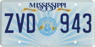 MS license plate ZVD943