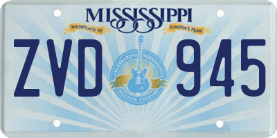 MS license plate ZVD945
