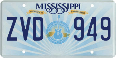 MS license plate ZVD949
