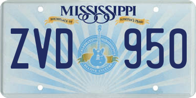 MS license plate ZVD950