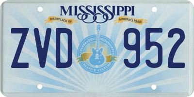 MS license plate ZVD952